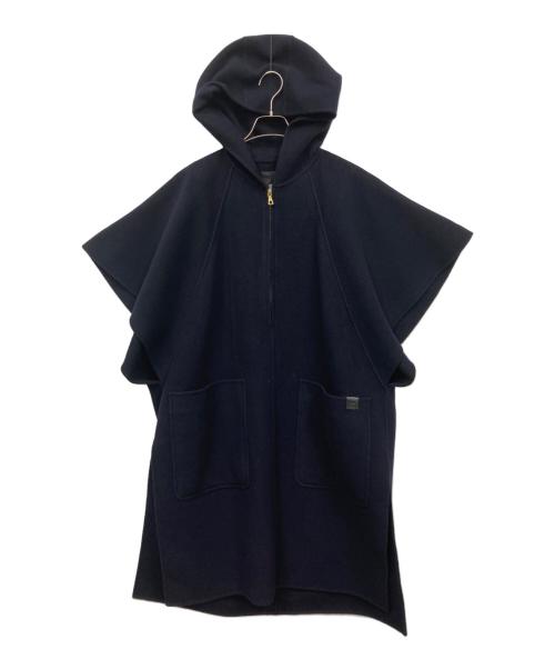 BLAMINK（ブラミンク）BLAMINK (ブラミンク) フードポンチョ コート ネイビー サイズ:36の古着・服飾アイテム