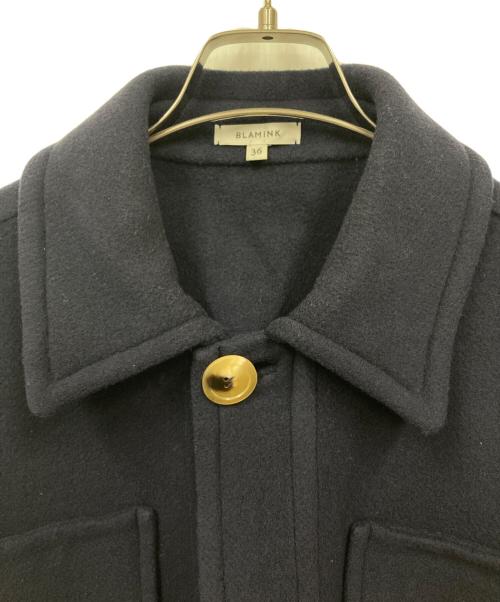 BLAMINK（ブラミンク）BLAMINK (ブラミンク) ウールダブルフェイススリーブレスコート ネイビー サイズ:36の古着・服飾アイテム