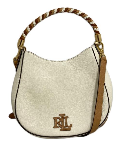 LAUREN RALPH LAUREN（ローレン ラルフ ローレン）LAUREN RALPH LAUREN (ローレン ラルフ ローレン) ペブルドレザーcharliショルダーバッグ ホワイトの古着・服飾アイテム