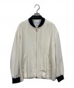 CULLNIクルニ）の古着「LAYERED STRIPE MA-1」｜ベージュ