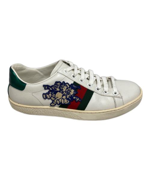 GUCCI（グッチ）GUCCI (グッチ) Disney (ディズニー) ローカットスニーカー ホワイト サイズ:36 1/2の古着・服飾アイテム