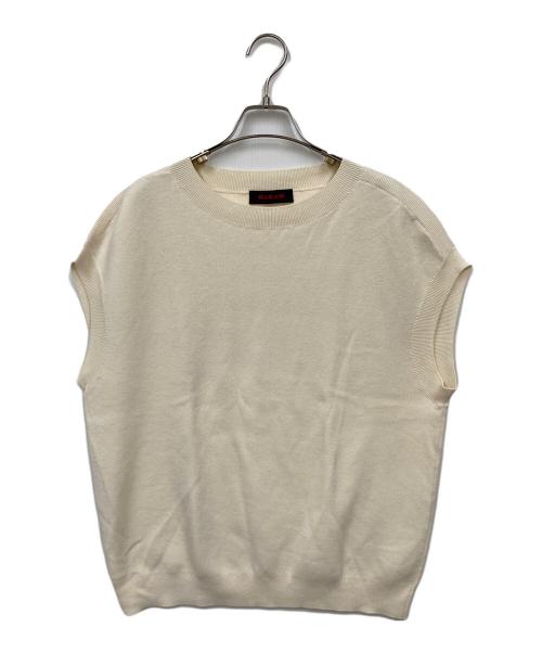 CABAN（キャバン）CABaN (キャバン) コットンカシミヤ クルーネックニットベスト アイボリー サイズ:Sの古着・服飾アイテム