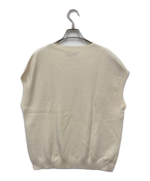CABAN（キャバン）CABaN (キャバン) コットンカシミヤ クルーネックニットベスト アイボリー サイズ:Sの古着・服飾アイテム