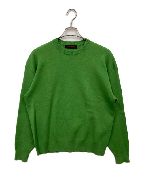 CABAN（キャバン）CABaN (キャバン) コットンカシミヤ クルーネックプルオーバー グリーン サイズ:Sの古着・服飾アイテム