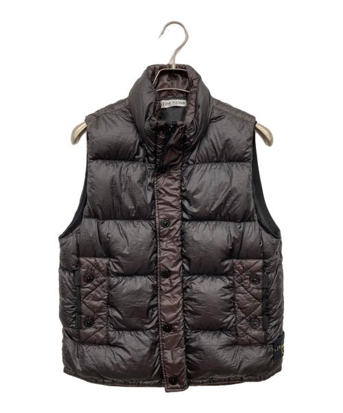 STONE ISLAND（ストーンアイランド）STONE ISLAND (ストーンアイランド) GARMENT DYED ダウンベスト ブラウン サイズ:Mの古着・服飾アイテム