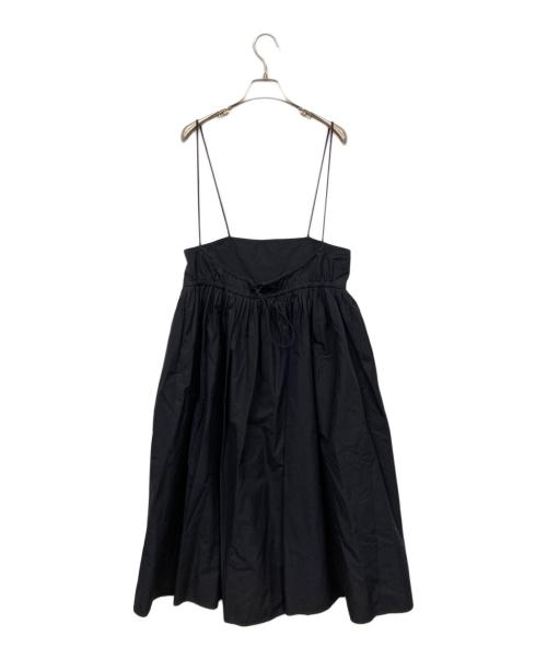 DRAWER（ドゥロワー）DRAWER (ドゥロワー) コットンタックサロペットスカート ブラック サイズ:38の古着・服飾アイテム