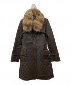 BURBERRY BLUE LABELバーバリー ブルー レーベル）の古着「ファー付コート」｜ブラウン