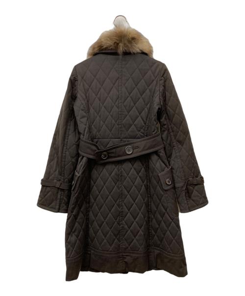 BURBERRY BLUE LABEL（バーバリー ブルー レーベル）BURBERRY BLUE LABEL (バーバリー ブルー レーベル) ファー付コート ブラウン サイズ:38の古着・服飾アイテム