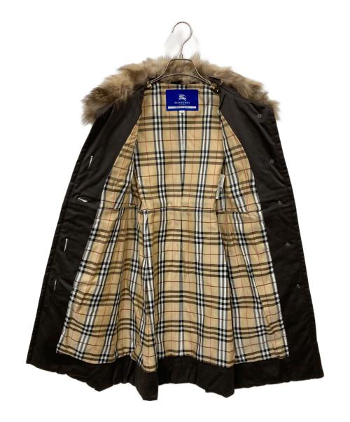 BURBERRY BLUE LABEL（バーバリー ブルー レーベル）BURBERRY BLUE LABEL (バーバリー ブルー レーベル) ファー付コート ブラウン サイズ:38の古着・服飾アイテム