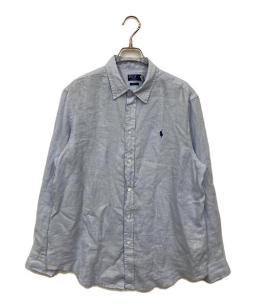 POLO RALPH LAUREN（ポロ・ラルフローレン）POLO RALPH LAUREN (ポロ・ラルフローレン) リネンシャツ ブルー サイズ:170/96Aの古着・服飾アイテム