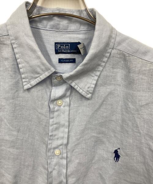 POLO RALPH LAUREN（ポロ・ラルフローレン）POLO RALPH LAUREN (ポロ・ラルフローレン) リネンシャツ ブルー サイズ:170/96Aの古着・服飾アイテム