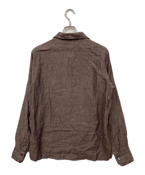 Bagutta（バグッタ）BAGUTTA (バグッタ) リネンプルオーバーシャツ ブラウン サイズ:39の古着・服飾アイテム