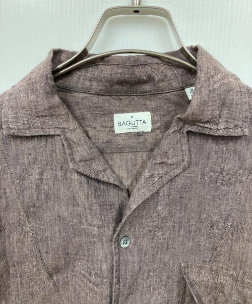 Bagutta（バグッタ）BAGUTTA (バグッタ) リネンプルオーバーシャツ ブラウン サイズ:39の古着・服飾アイテム