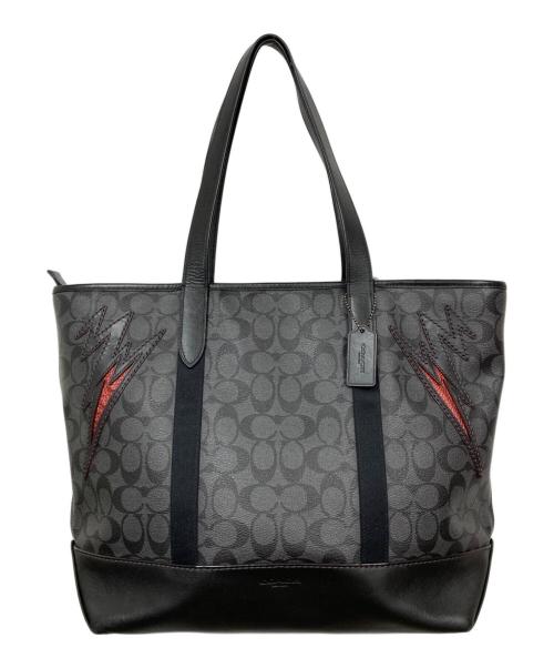 COACH（コーチ）COACH (コーチ) イナズマ シグネチャートートバッグ ブラックの古着・服飾アイテム