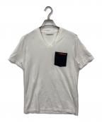 PRADAプラダ）の古着「VネックTシャツ」｜ホワイト