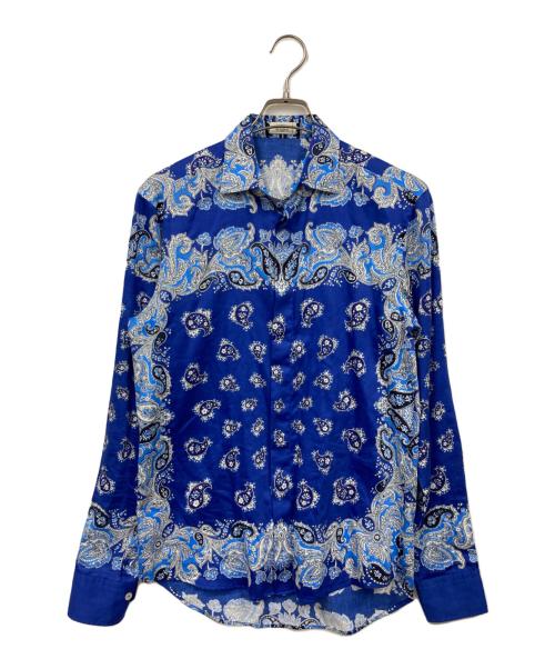 ETRO（エトロ）ETRO (エトロ) 柄シャツ ブルー サイズ:Sの古着・服飾アイテム