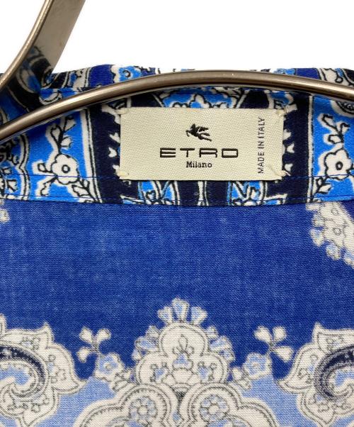 ETRO（エトロ）ETRO (エトロ) 柄シャツ ブルー サイズ:Sの古着・服飾アイテム