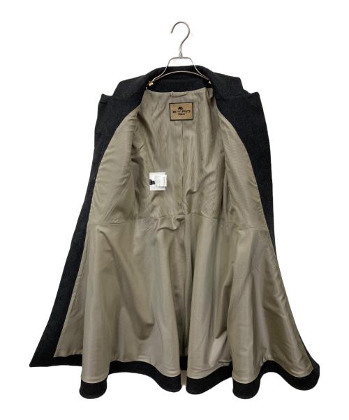 ETRO（エトロ）ETRO (エトロ) ペイズリー柄比翼コート グレー サイズ:42の古着・服飾アイテム