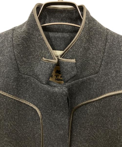 ETRO（エトロ）ETRO (エトロ) ペイズリー柄比翼コート グレー サイズ:42の古着・服飾アイテム