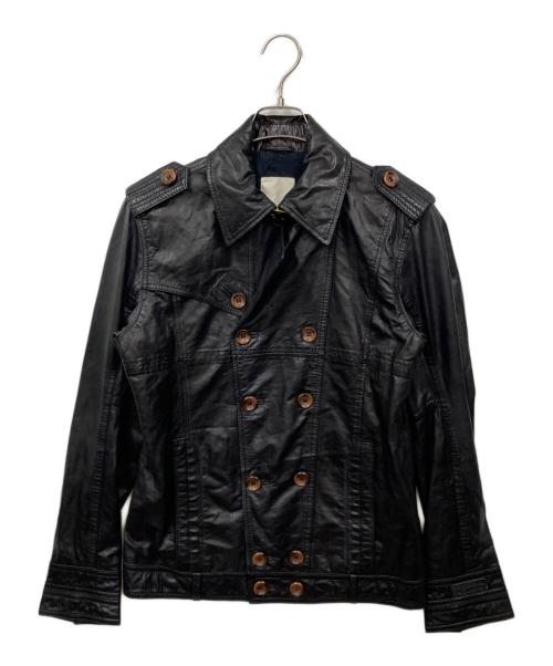 DIESEL（ディーゼル）DIESEL (ディーゼル) レザージャケット ブラック サイズ:Sの古着・服飾アイテム