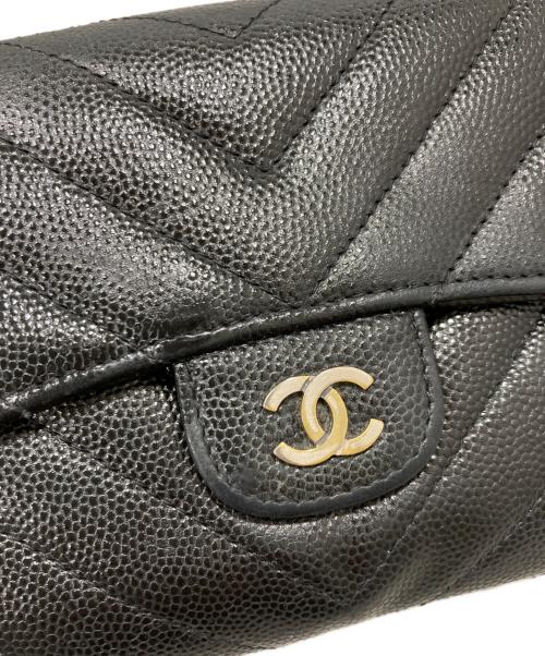 CHANEL（シャネル）CHANEL (シャネル) マトラッセロングフラップウォレット ブラックの古着・服飾アイテム