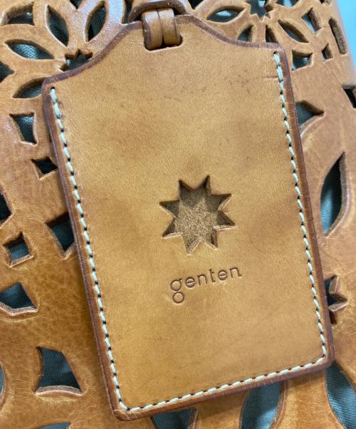genten（ゲンテン）genten (ゲンテン) レザーカットワークトートバッグ ブラウンの古着・服飾アイテム