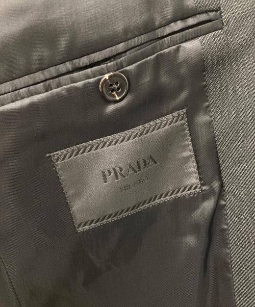 PRADA（プラダ）PRADA (プラダ) 袖タグデザインテーラードジャケット ブラック サイズ:48の古着・服飾アイテム