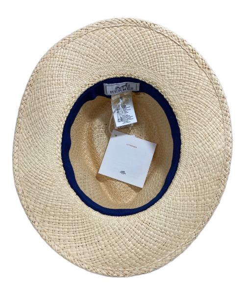 HERMES（エルメス）HERMES (エルメス) ストローハット ベージュ サイズ:58 未使用品の古着・服飾アイテム