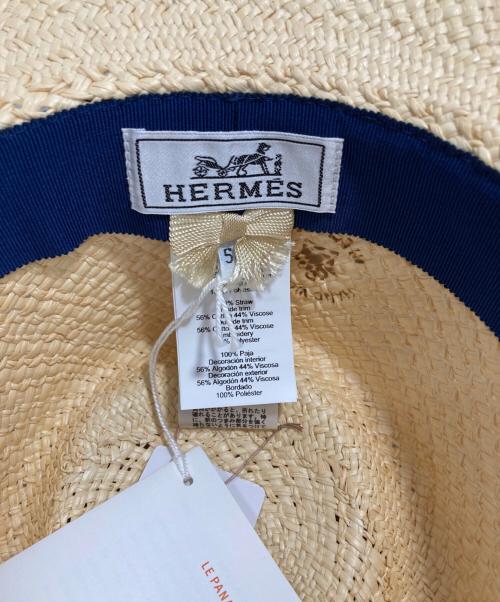 HERMES（エルメス）HERMES (エルメス) ストローハット ベージュ サイズ:58 未使用品の古着・服飾アイテム