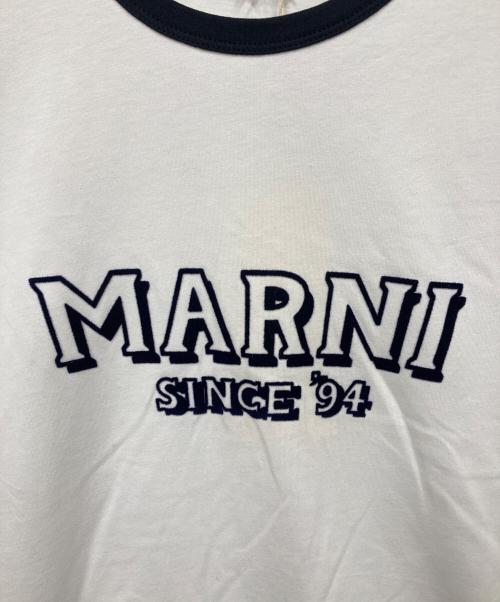 MARNI（マルニ）MARNI (マルニ) フロッキープリント クルーネック Tシャツ ホワイト サイズ:50の古着・服飾アイテム