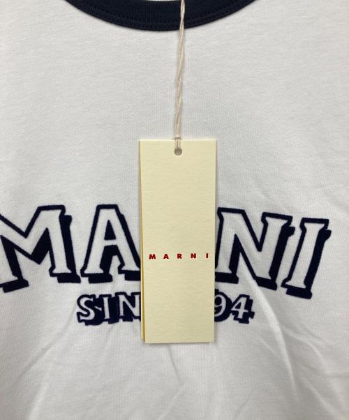MARNI（マルニ）MARNI (マルニ) フロッキープリント クルーネック Tシャツ ホワイト サイズ:50の古着・服飾アイテム