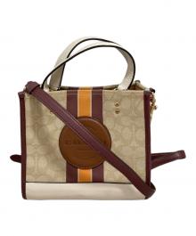 COACH（コーチ）の古着「シグネチャー 2Way ショルダーバッグ」｜ベージュ