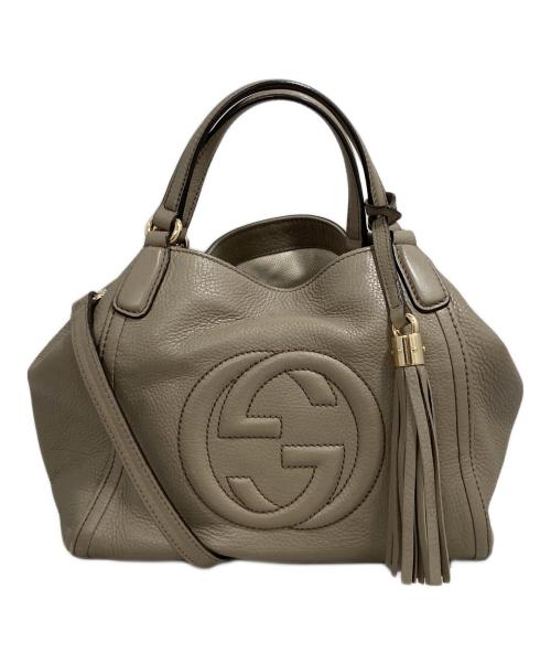 GUCCI（グッチ）GUCCI (グッチ) ソーホーインターロッキングＧショルダーバッグ ベージュの古着・服飾アイテム
