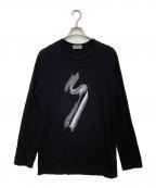 Yohji Yamamoto pour hommeヨウジヤマモト プールオム）の古着「グラフィックプリント長袖カットソー」｜ブラック
