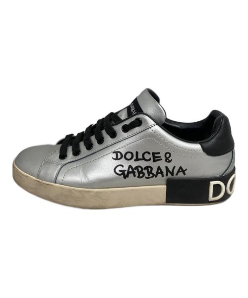 DOLCE & GABBANA（ドルチェ＆ガッバーナ）DOLCE & GABBANA (ドルチェ＆ガッバーナ) ポトルフィーノローカットスニーカー シルバー サイズ:6の古着・服飾アイテム