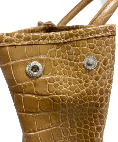 LONGCHAMP（ロンシャン）LONGCHAMP (ロンシャン) クロコ型押しハンドバッグ ブラウンの古着・服飾アイテム