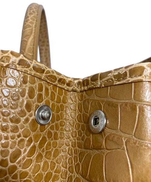 LONGCHAMP（ロンシャン）LONGCHAMP (ロンシャン) クロコ型押しハンドバッグ ブラウンの古着・服飾アイテム
