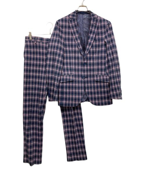 ETRO（エトロ）ETRO (エトロ) チェック柄 スーツ パープル サイズ:ジャケット：46　パンツ　48　の古着・服飾アイテム