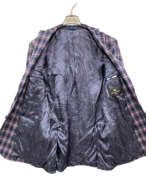 ETRO（エトロ）ETRO (エトロ) チェック柄 スーツ パープル サイズ:ジャケット：46　パンツ　48　の古着・服飾アイテム