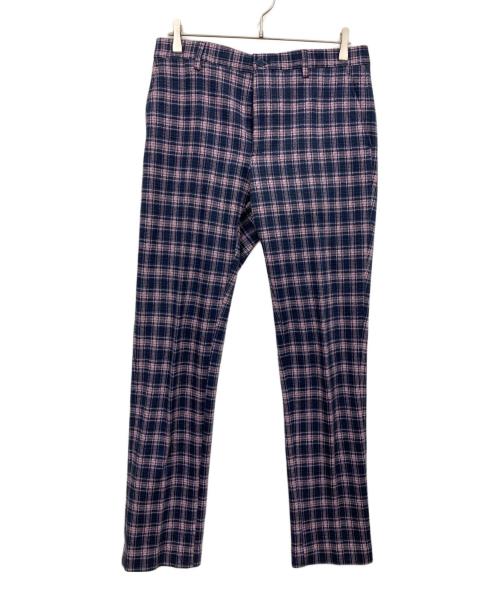 ETRO（エトロ）ETRO (エトロ) チェック柄 スーツ パープル サイズ:ジャケット：46　パンツ　48　の古着・服飾アイテム