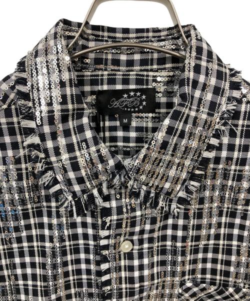AFB（エーエフビー）afb (エーエフビー) スパンコールシャツ ブラック サイズ:M 未使用品の古着・服飾アイテム