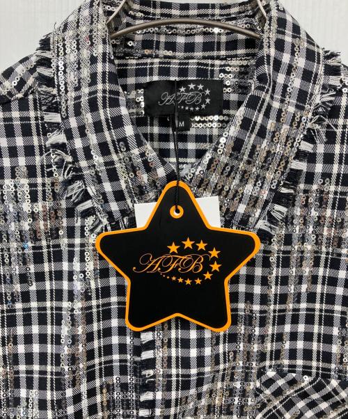AFB（エーエフビー）afb (エーエフビー) スパンコールシャツ ブラック サイズ:M 未使用品の古着・服飾アイテム