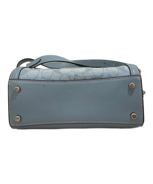 COACH（コーチ）COACH (コーチ) モーガン トップ ハンドル サッチェル・シグネチャー シャンブレー スカイブルーの古着・服飾アイテム