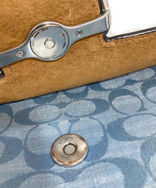 COACH（コーチ）COACH (コーチ) モーガン トップ ハンドル サッチェル・シグネチャー シャンブレー スカイブルーの古着・服飾アイテム