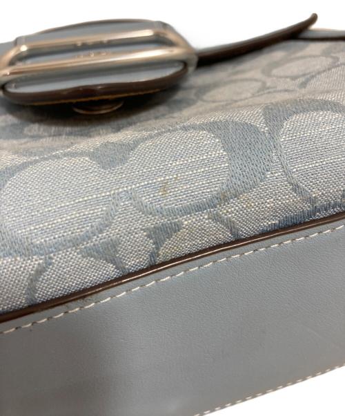 COACH（コーチ）COACH (コーチ) モーガン トップ ハンドル サッチェル・シグネチャー シャンブレー スカイブルーの古着・服飾アイテム