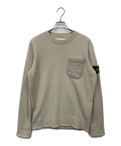 STONE ISLAND（ストーンアイランド）STONE ISLAND (ストーンアイランド) ニット ベージュ サイズ:Ｓの古着・服飾アイテム