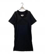 MM6 Maison Margielaエムエムシックスメゾンマルジェラ）の古着「半袖ワンピース」｜ブラック