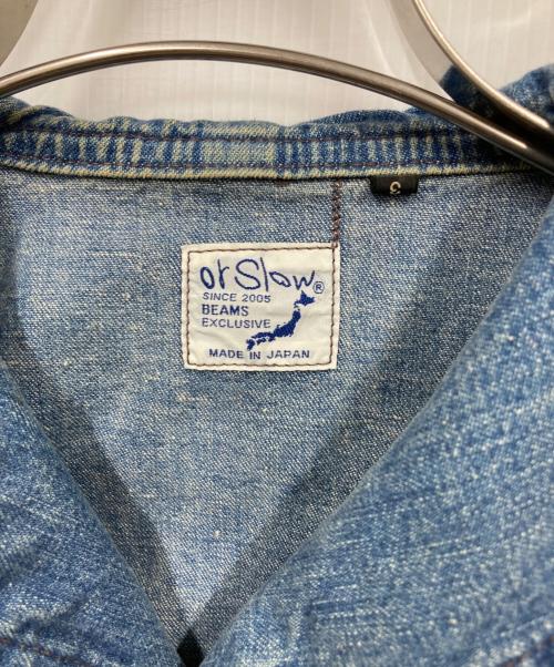 orSlow（オアスロウ）orSlow (オアスロウ) チャイナジャケット ブルー サイズ:3の古着・服飾アイテム