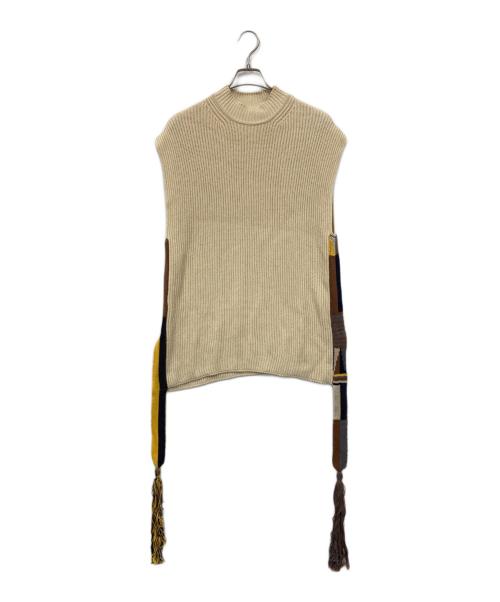 JIL SANDER（ジルサンダー）JIL SANDER (ジルサンダー) ノースリーブニット ベージュ サイズ:44の古着・服飾アイテム
