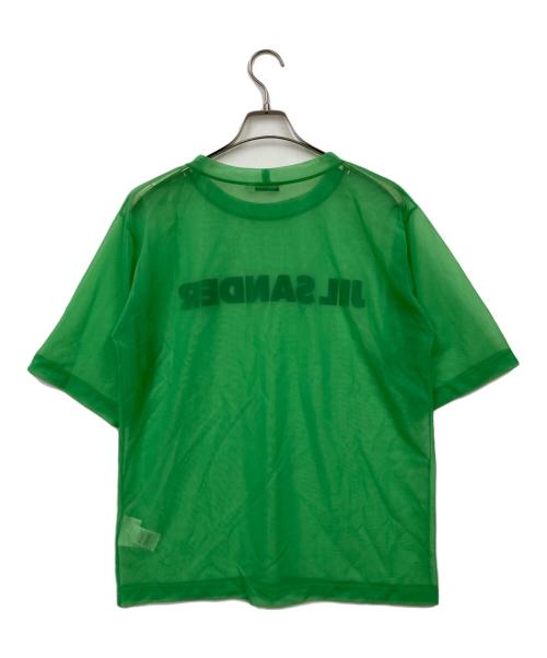JIL SANDER（ジルサンダー）JIL SANDER (ジルサンダー) ロゴ プリント ナイロン シースルーTシャツ グリーン サイズ:Lの古着・服飾アイテム